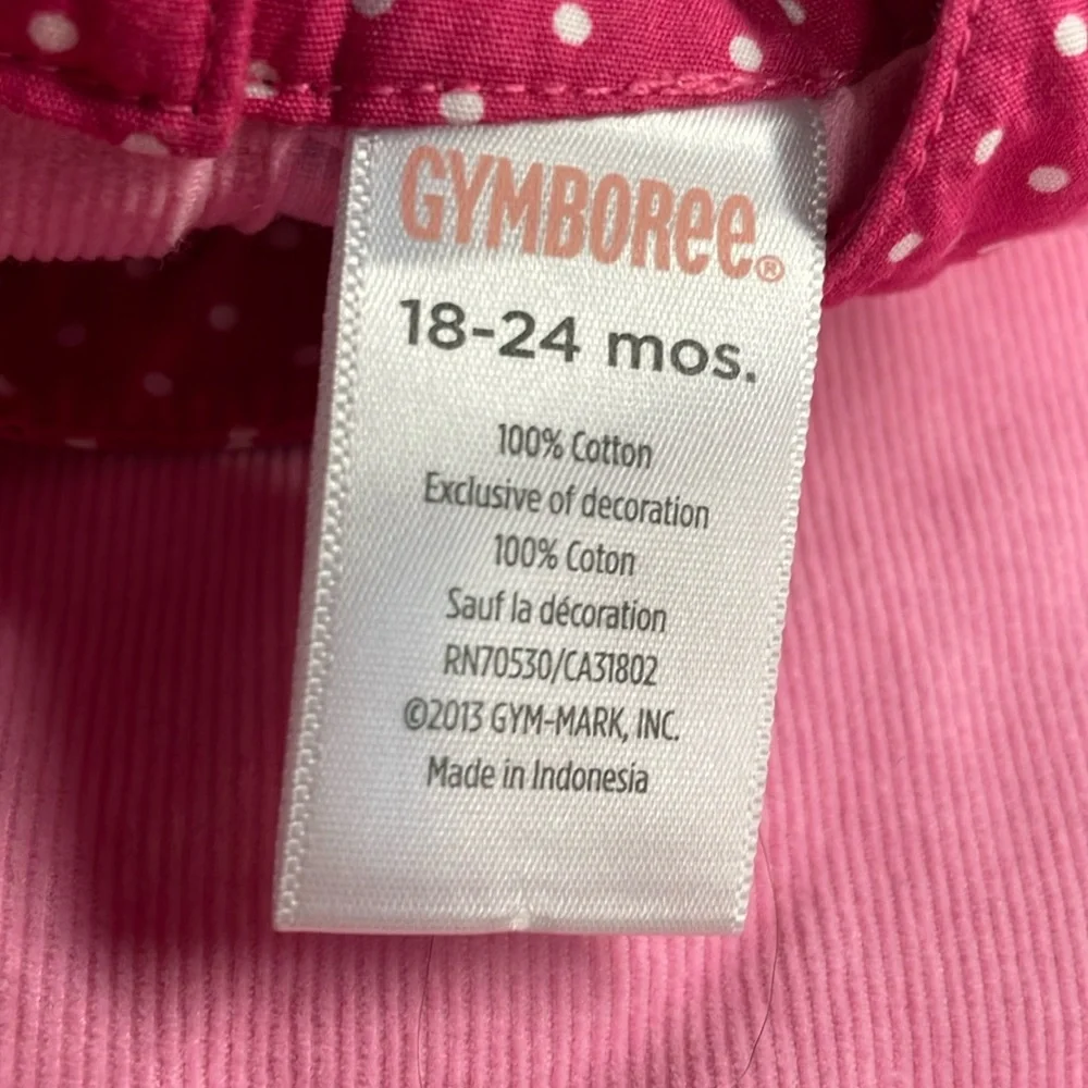 Gymboree pink elephant polka dot corduroy jumper dress Size 18 24 months